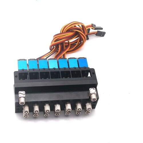 7CH Hydraulic Oil Valve Controller With Servo For 1/12 RC Excavator Bulldozer Parts