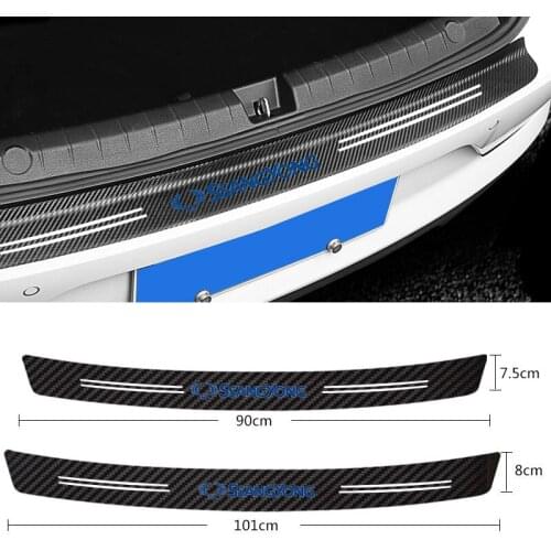 Car Tail trunk Rear Bumper Protector Carbon fiber Sticker For SsangYong Actyon Turismo Rodius Rexton Korando Kyron Accessories