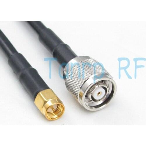 Free Shipping! 100CM 1M RG58 extension cable RP TNC male plug to SMA male plug RF connector 3FEET Pigtail coaxial jumper cable