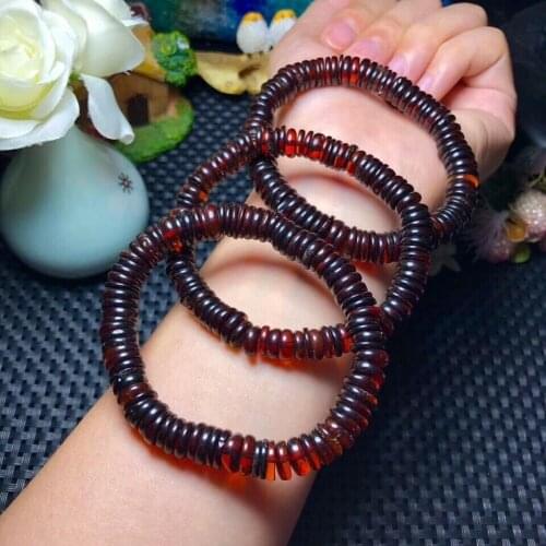 Genuine Natural Blood Red Amber Women Men Bracelet Stretch Crystal Abacus Beads Bracelet Jewelry 8mm 9mm 10mm AAAAA