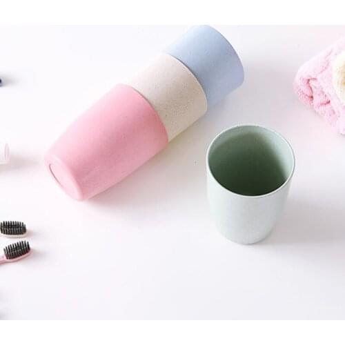400ml Wheats Straw Water Cup Multifunctional Coffee Plastic Cup Drinking Cups Reusable Brushing Cups C1