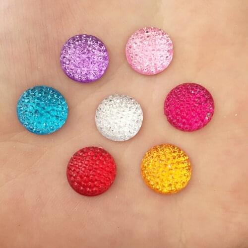 DIY 500PCS 12mm Mixed round Resin Rhinestone Flatback Scrapbooking Phone Case F047*5