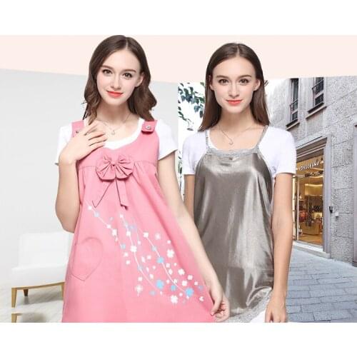 Double Layer Radiation Protection Maternity Suit Dress Printing Invisible Zipper Anti-radiation Apron Clothes Christmas GiftZL68