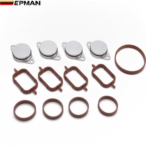 EPMAN 4 x 33mm Aluminium Swirl Flap Bungs W/Gaskets Replacement Set +O-Ring For BMW 3 5 Series Intake Manifold TKYD80K