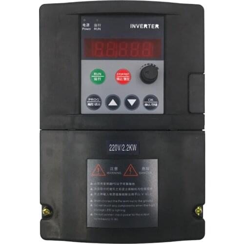 VFD Inverter ZW-S2B Serial 1.5KW/2.2KW Single phase 220V Input and Three-phases motor with 2M Cable and Outside Panel