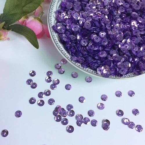 50g(10000pcs) 4mm Cup Loose Sequins Round Paillette Wedding Garment Accessory Sewing Craft Light Violet Confetti Spangles