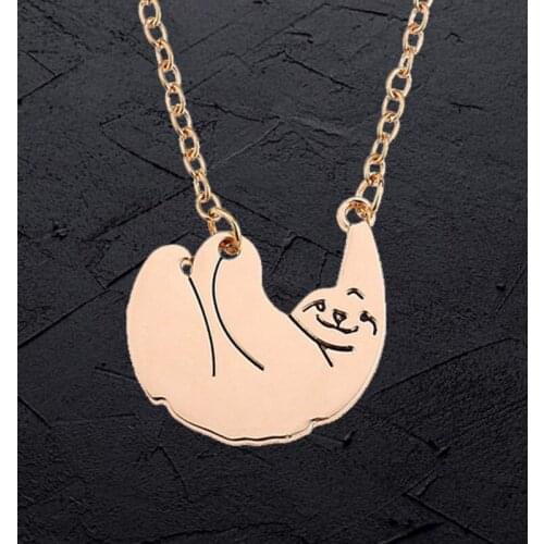 Sloth Pendant Necklaces For Women Girls Fashion Animal Charms Choker Collar Jewelry Party Gifts