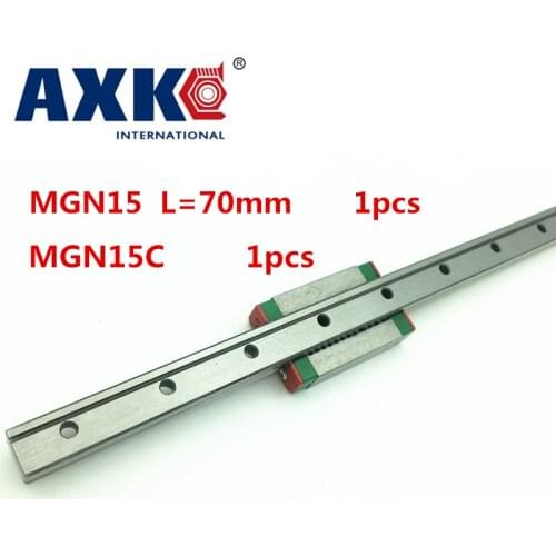2021 New Rushed Linear Rail Axk Cnc Router Parts 1pc 15mm Width 70mm Mgn15 Linear Guide Rail + Mgn Mgn15c Blocks Carriage Cnc