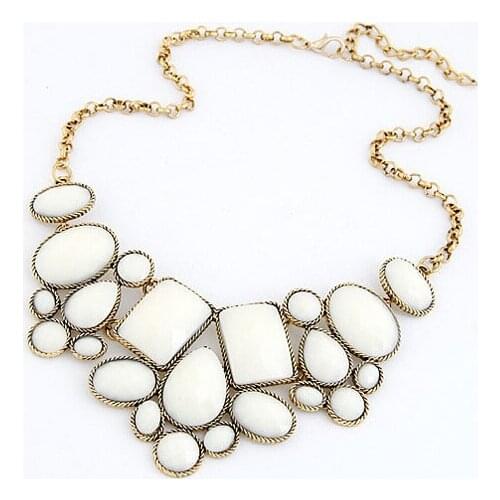 European fashion metal exaggerated the flamboyant geometry ashion luxury gorgeous geometric polygon temperament short necklace