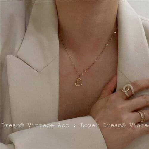 Fashion Retro Titanium Steel Necklace INS Love Metal Necklace Temperament Commuter Simple Necklace Female Trend