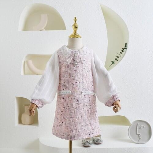 Fashion elegant princess dresses 2021 autumn kids girls dresses Long sleeve dress 5pcs/lot