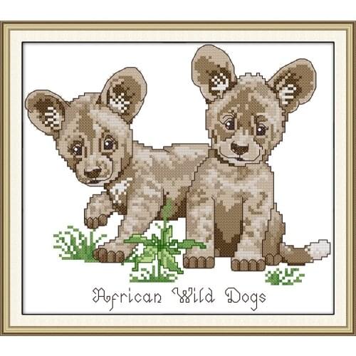 African wild dog cross stitch kit aida 14ct 11ct count print canvas cross stitches stitching needlework embroidery DIY handmade