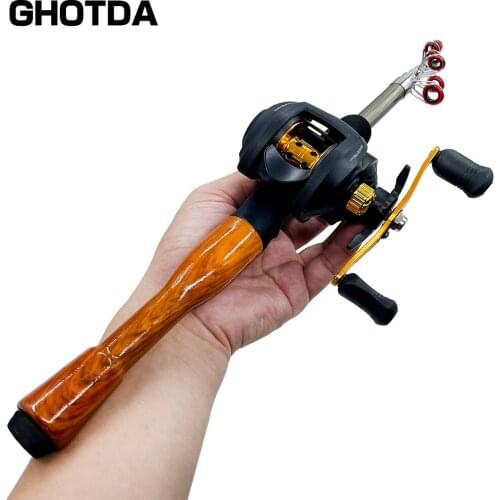 GHOTDA Fishing Rod&Reel Set Carbon Fiber Throwing Rod and17+1BB 7.2:1 High-speed Bait Throwing Reel Fishing Combination