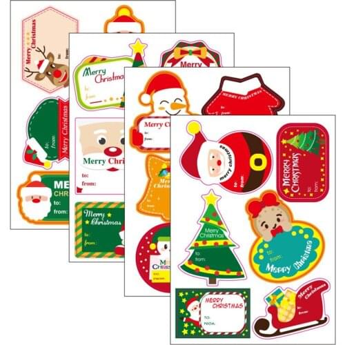 48pcs Christmas Sticker Santa Adhesive Labels Gift Name Tags Present Seal Sticker for Christmas party Decor Cards Gift Wrapping