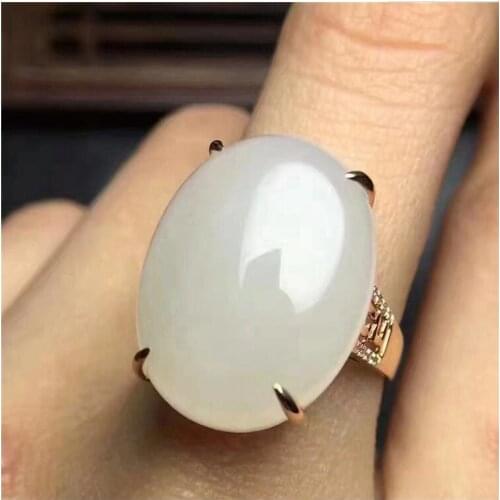 Natual Jade ring Free shipping Natural real Jape 925 sterling silver 13*18 Fine jewelry