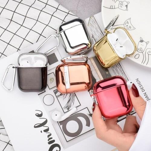 Plastic Hard Plating Case For AirPods 1 2 Protective Bluetooth Wireless Earphone Cover For Air Pods Charging Box Bags Case