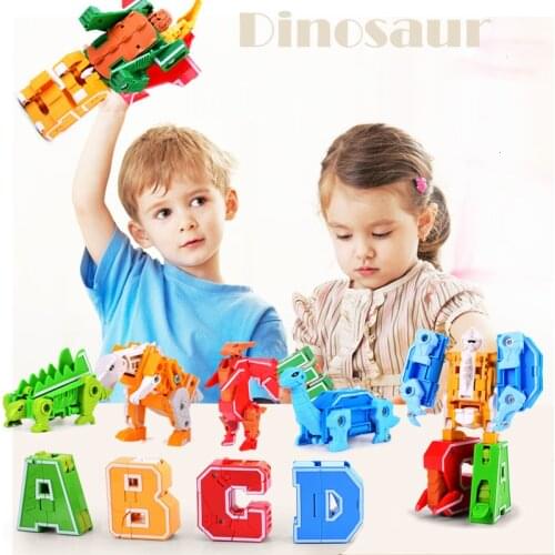 New Letter Transformation Robot Action Figures Toys For Children Deformation Building Block Model Educational Brinquedos Gifts