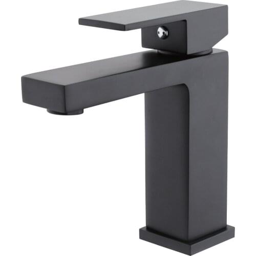 Black plated solid brass bathroom sink faucet square Cold and hot water tap basin mixer faucet--high quality