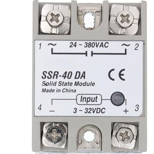 SSR-40 DA Solid State Relay, DC to AC Solid State Relay Module SSR-40DA Temperature Controller 24V-380V 40A 250V