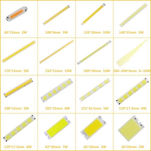 DC 12V 2w 3W 5W 6W 8W 10W 12W 14W 16W led cob lamp light emitting diode stirp cob for DIY auto bulb bar cob LED BULB source