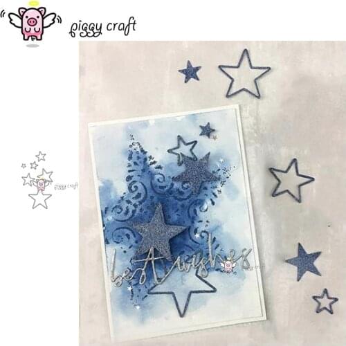 Piggy Craft metal cutting dies cut die mold 6Pcs Pentagram decoration Scrapbook paper craft knife mould blade punch stencils die