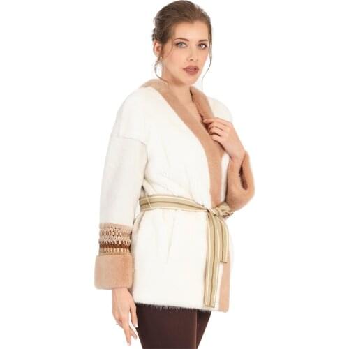 MODAQUEEN Store Women Wicker Pattern Lamb Fur Accessory Custom Design Jacket Fur Luxury Clothing Free Shipping