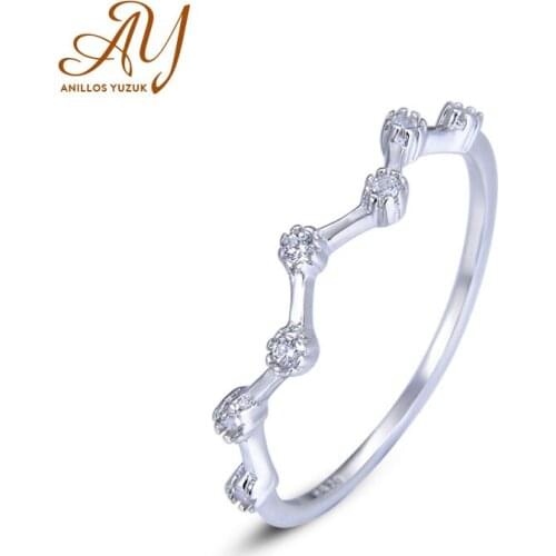 Anillos Yuzuk White Pink Purple CZ Finger Rings For Women Stackable Match Wedding Statement Sterling Silver 925 Jewelry Gift