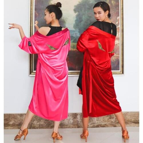 Long sleeve latin gown women menlatin dress Latin practice dance Cha cha samba bachata dress 430