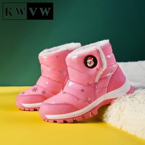 Fashion Printing Kids Winter Shoes Comfortable Soft Non-slip Boy Girl Snow Sport Booties Plus Velvet Cotton Warm Children Boots