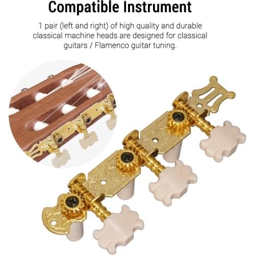 1 Pair Gold Guitar Tuning Pegs Classical Guitar String Tuning Pegs Tuners Machine Heads for Guitar Accessories Guitar Parts