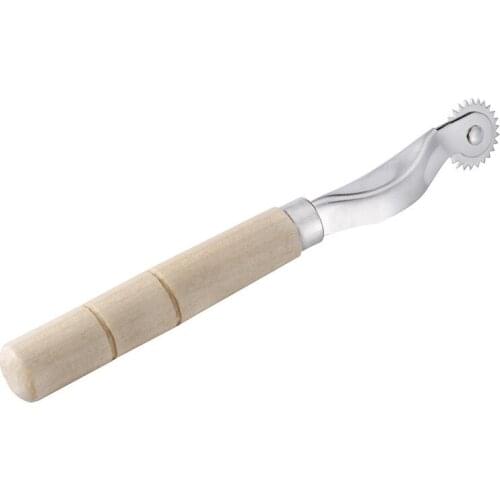 DONYAMY Leather Fabric Paper Serrate Tracing Wheel Sewing Tool with Wood Handle