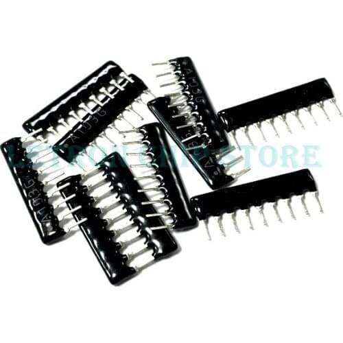 10pcs DIP exclusion Network Resistor array 9pin 330 470 510 1K 2K 2.2K 3K 3.3K 4.7K 5.1K 6.8K 10K 22K 33K 47K 100K 470K ohm 470R