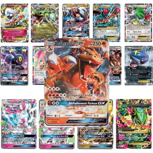 No Repeat 100 Pcs French card GX for carte cards GX Shining Game Battle Carte Card Game For Children Toy