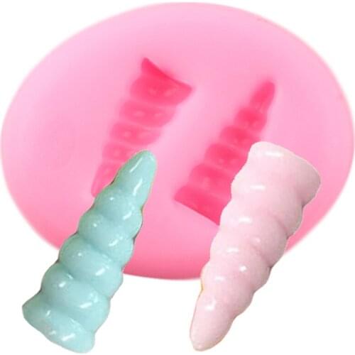 3D Unicorn Horn Silicone Mold Baby Birthday Polymer Clay Fondant Cake Decorating Tools Candy Resin Mould Chocolate Moulds