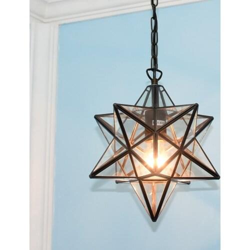 Aoiour Moravian Star Pendant Light Indoor Chandelier Ceiling Hanging Lighting Kitchen Island Living Room Bedroom Hallway Fixture