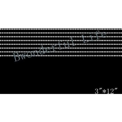 Free Shipping bling bling crystal cheer bow strip rhinestone transfer