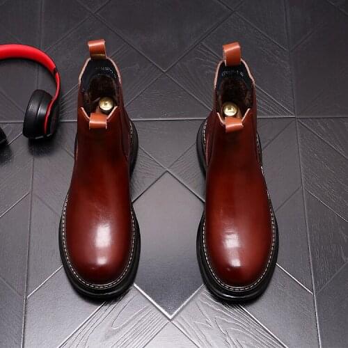 Snowboard Boots Men New Leather Punk Men Martin Boots Hip Hop Motorcycle Shoes Ankle Boots High Tops Zapatillas Hombre