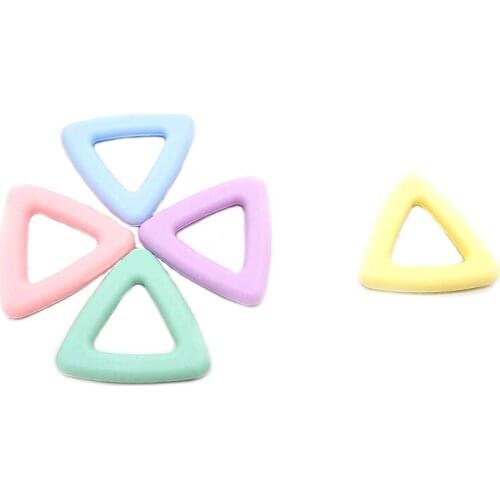 Chenkai 5PCS Silicone Triangle Teether Beads DIY Baby Baby Teething PacifierToddler Chewing Pendant Nursing Dummy Sensory Toy