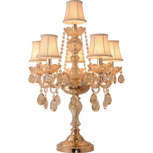 European Crystal lamp luxury bedroom bedside creative warm marriage room American living room modern decorative lamps