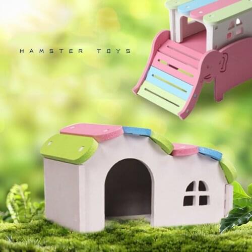 Hamster Toy Guinea Pig Ecological Board Wooden House Guinea Pig Swing Villa Small Pet Supplies