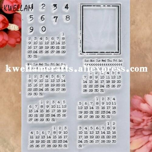 Calendar Scrapbook photo cards rubber stamp clear stamp transparent stamp 9081507