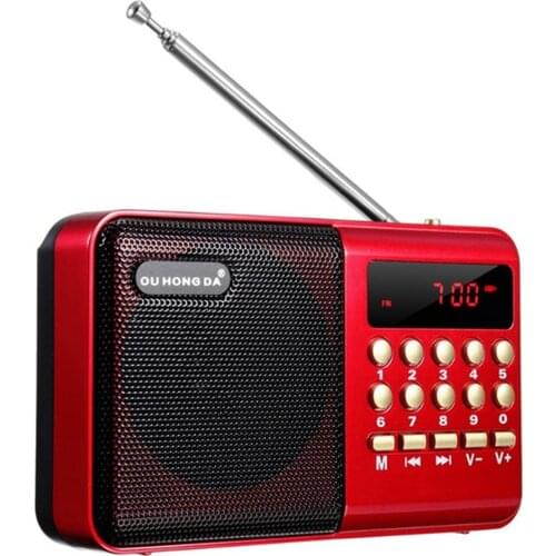 Classic Mini Portable Radio Handheld Digital FM USB TF MP3 Player Speaker Rechargeable High-qua Headphone Support For Elder