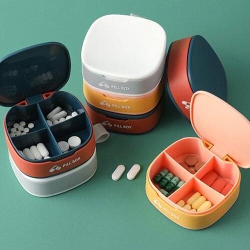 Portable Silicone Mini Dispensing Compartment Storage Box Medicine Box Dispenser Organizer Tablet Box
