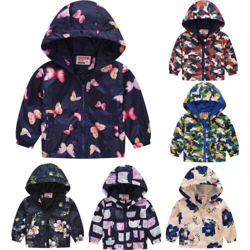 Hooded Jacket Toddler Baby Girls Boys Long Sleeved Coat Sport Children Windbreaker Outdoor Kids Outerwear Hoodies Clothes