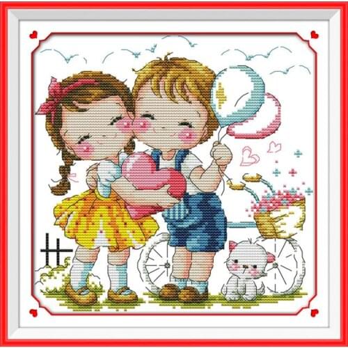 Our love cross stitch kit 14ct 11ct count print canvas stitches embroidery DIY handmade needlework plus