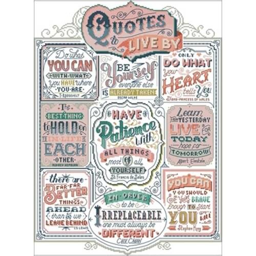 9 motto series pattern Counted Cross Stitch 11CT 14CT 18CT DIY Chinese Cross Stitch Kits Embroidery Needlework Sets