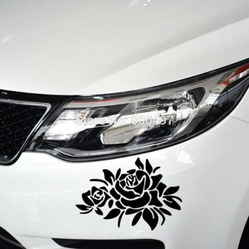 Newest Design Car-styling Beautiful Flowers Rose Car Stickers Decals for VW Fiat Honda Toyota Chevrolet Ford Hyundai Volkswagen