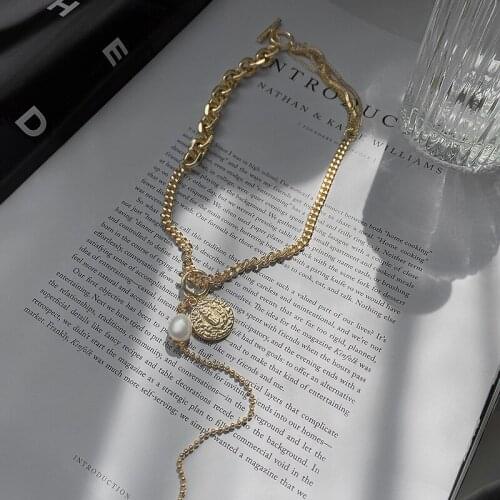 Punk Style Heavy Metal Chain Choker Necklaces for Women Vintage Fashion Long Tassel Gold Color Necklaces High Street Jewelry