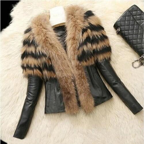 European Winter Fashion Imitation Raccoon Fur Sheep Skin Simulation Leather Imitation Fur Coat Outwear