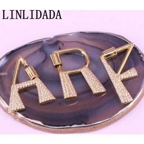 5Pcs 28MM, gold color letter intitial screw clasp charm, letter clasp charm, letter jewelry component clasp